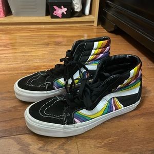 Rainbow van high tops, only worn a couple times. Size W 10.5 M 9